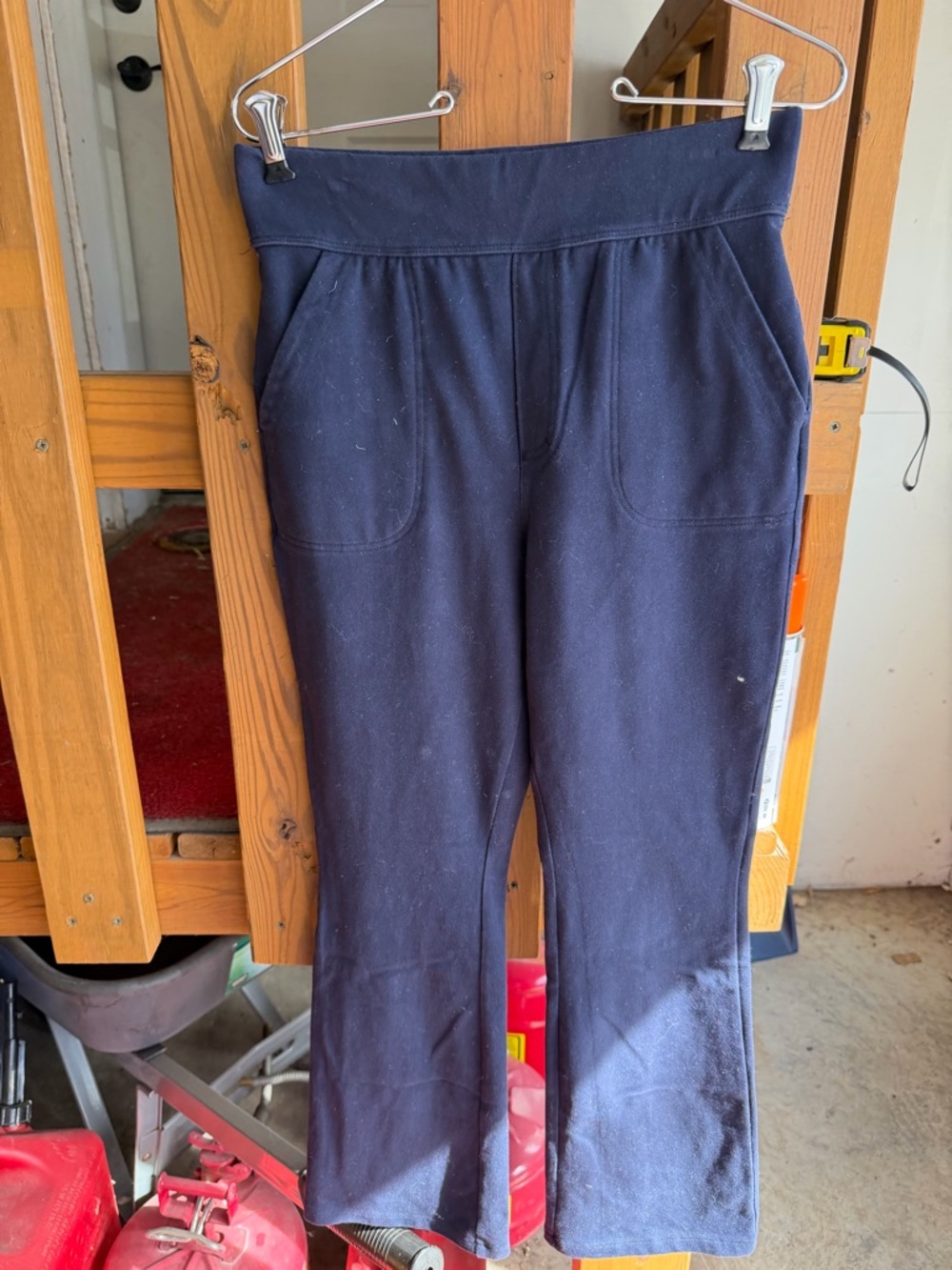 Talbots Navy Pull-On Flare Pants